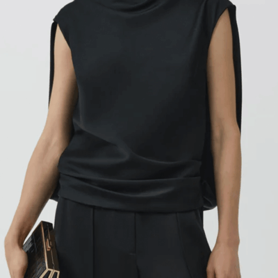 Simkhai Bella Satin Cape Top - Image 2