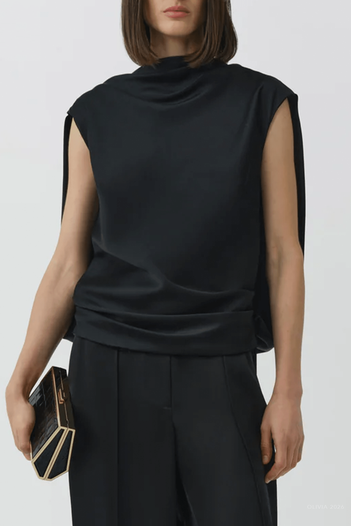 Simkhai Bella Satin Cape Top - Image 2