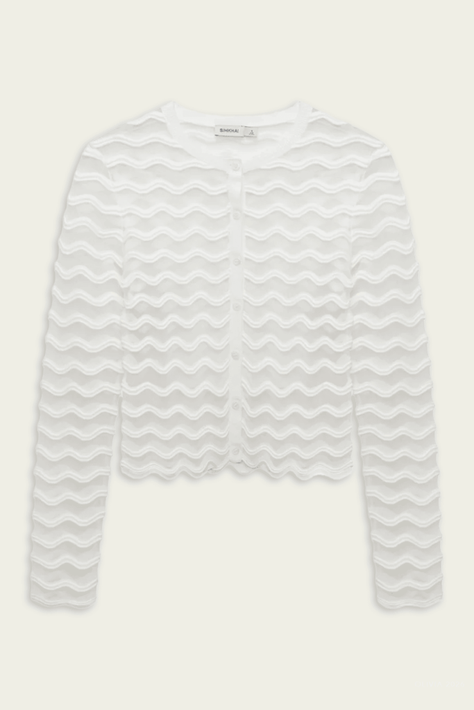 Simkhai Maxime Wavy Knit Cardigan - Image 1