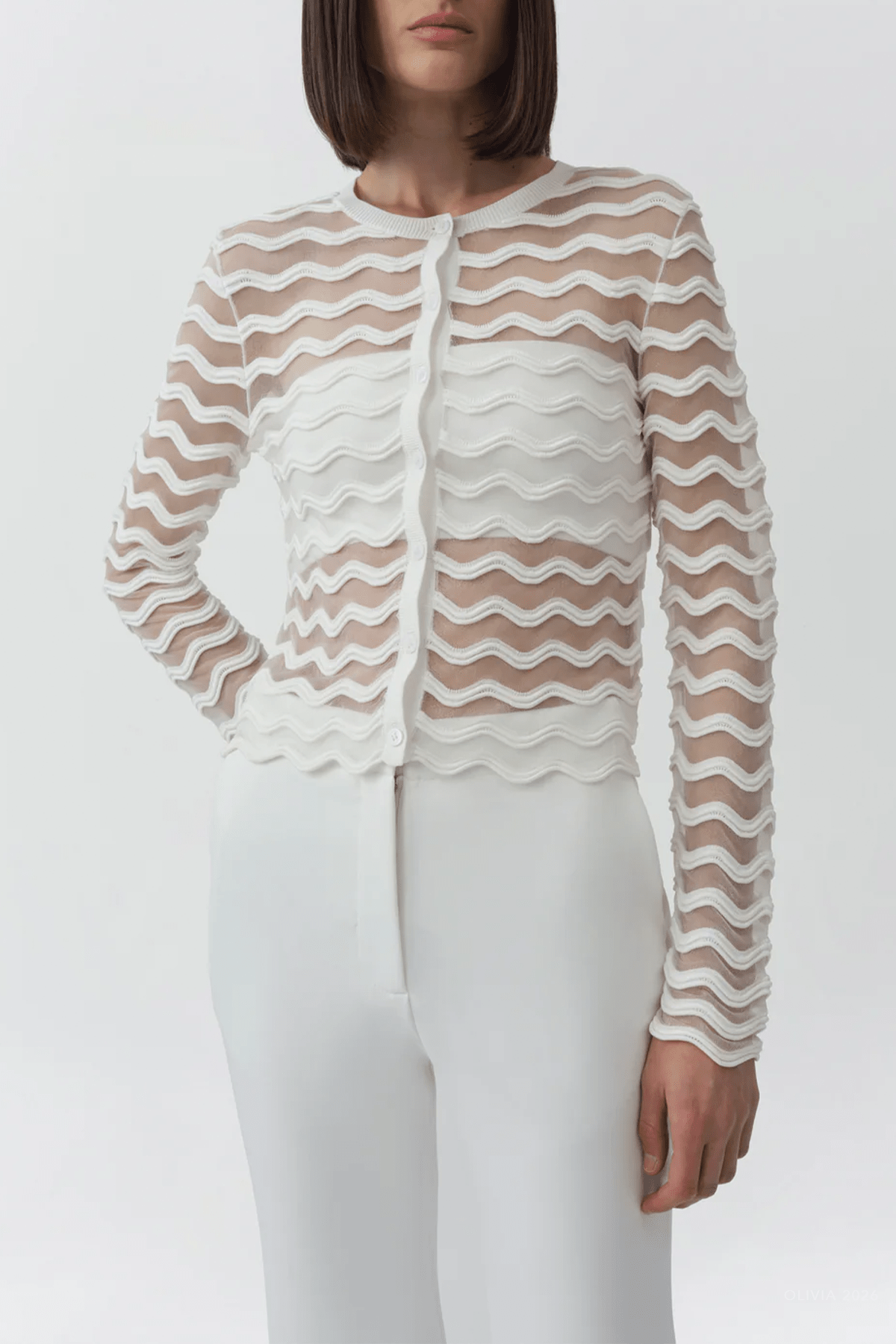 MNSIMK051026010513067_2 Simkhai Maxime Wavy Knit Cardigan - Image 2