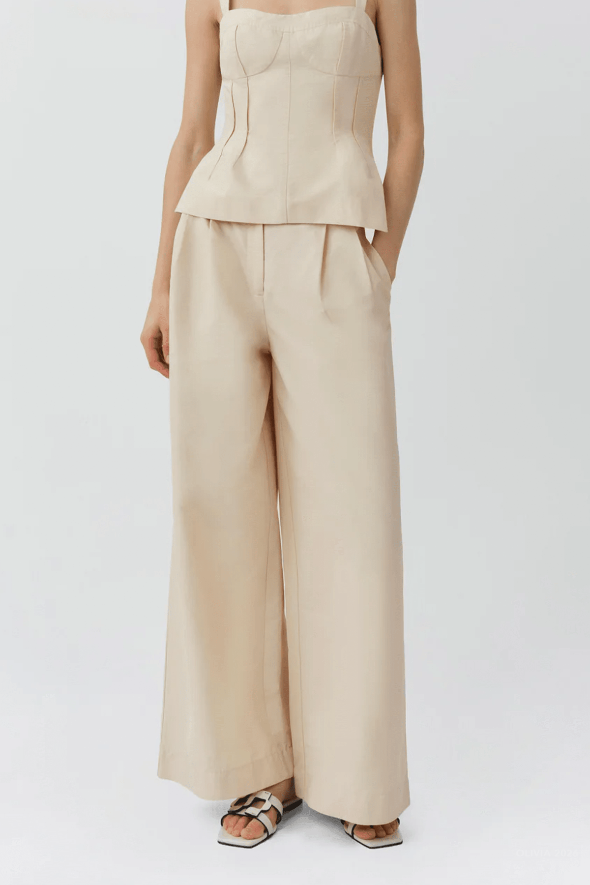 MNSIMK051026010513068_2 Simkhai Leroy Pleated Wide Leg Pant - Image 2