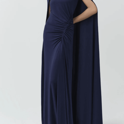 Simkhai Demi Draped Jersey Cape Gown - Image 2