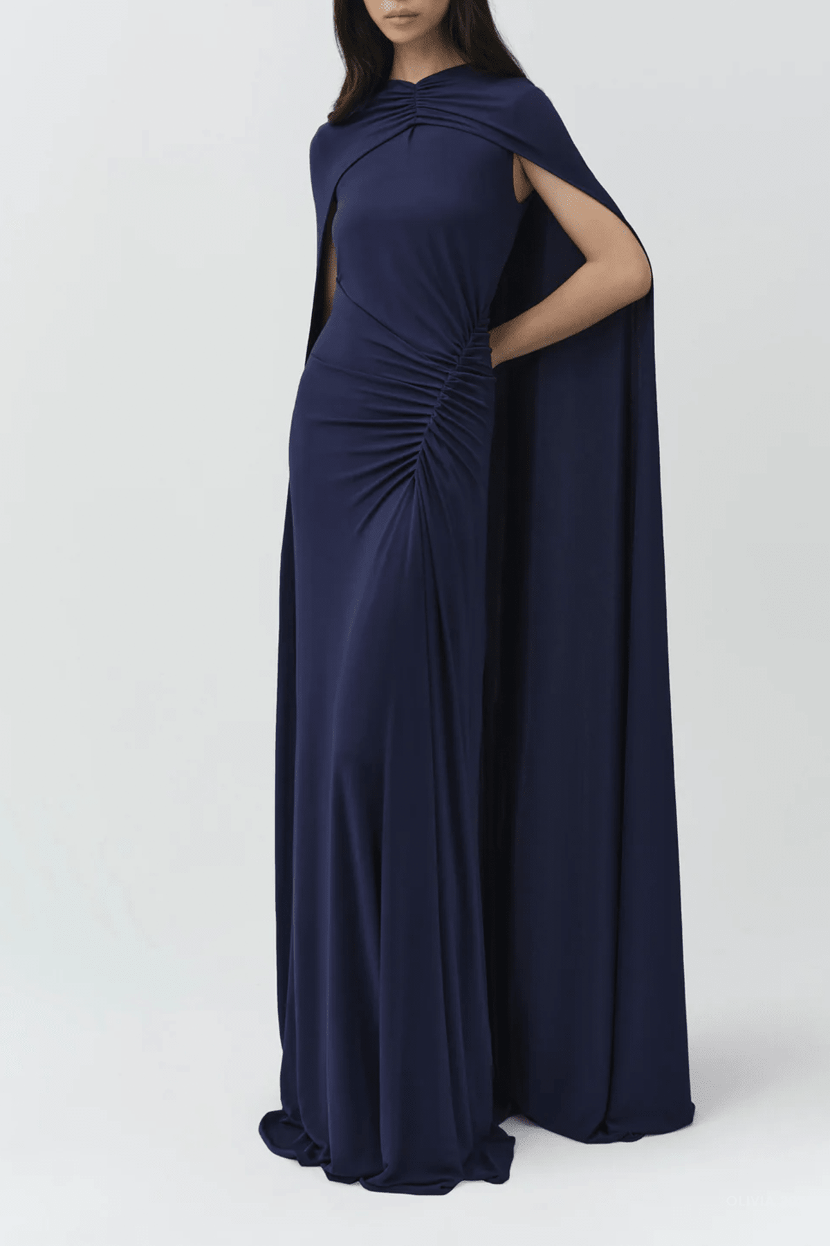 Simkhai Demi Draped Jersey Cape Gown - Image 2