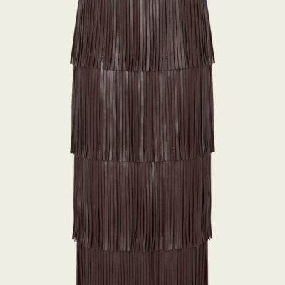 Simon Miller Za Za Vegan Leather Fringe Skirt - Image 1
