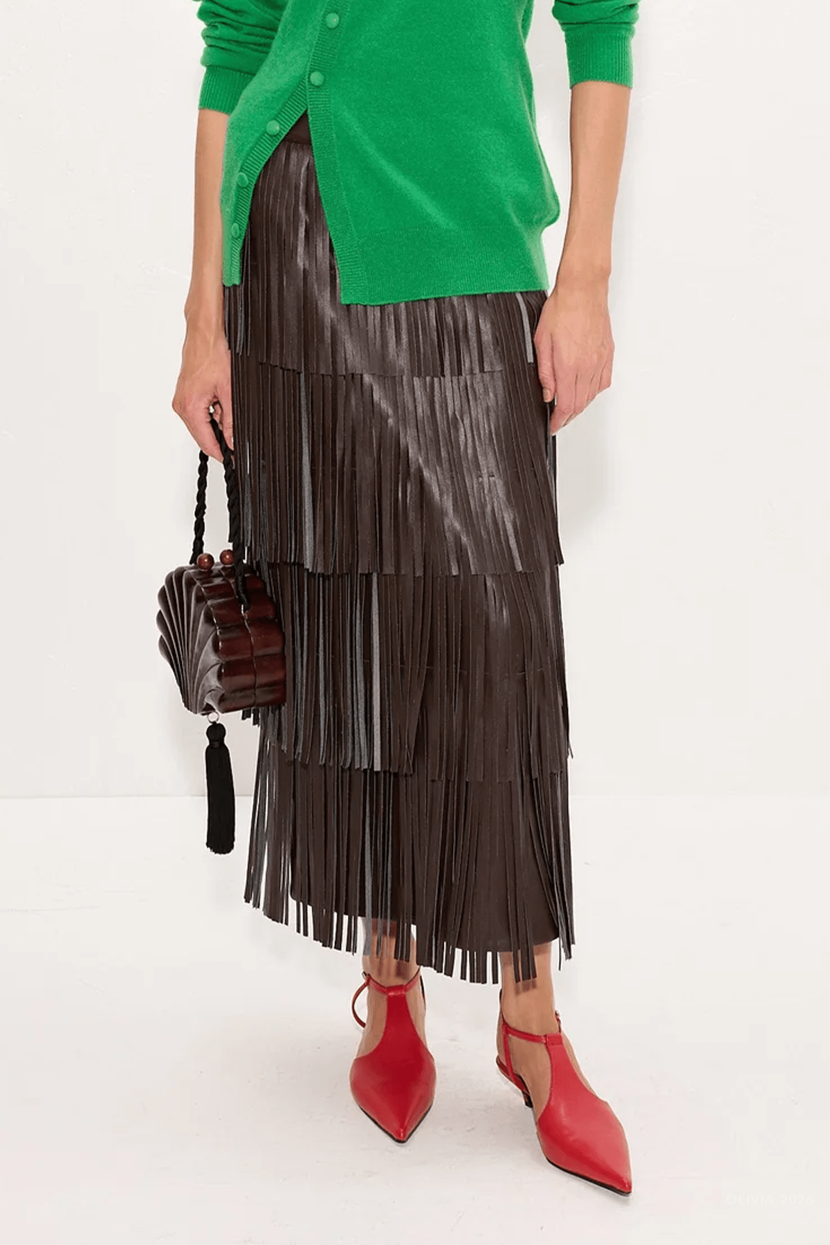 MNSIMO041026050955424_2 Simon Miller Za Za Vegan Leather Fringe Skirt - Image 2