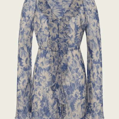 SIR. Lilia Ruffle Long-Sleeve Mini Dress - Image 1