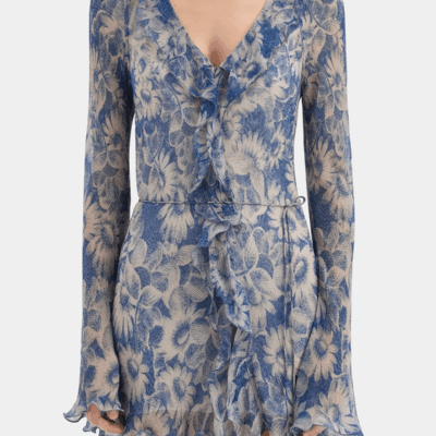 SIR. Lilia Ruffle Long-Sleeve Mini Dress - Image 2