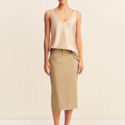 Shona Joy Ernest Faux Suede Midi Skirt - Image 1