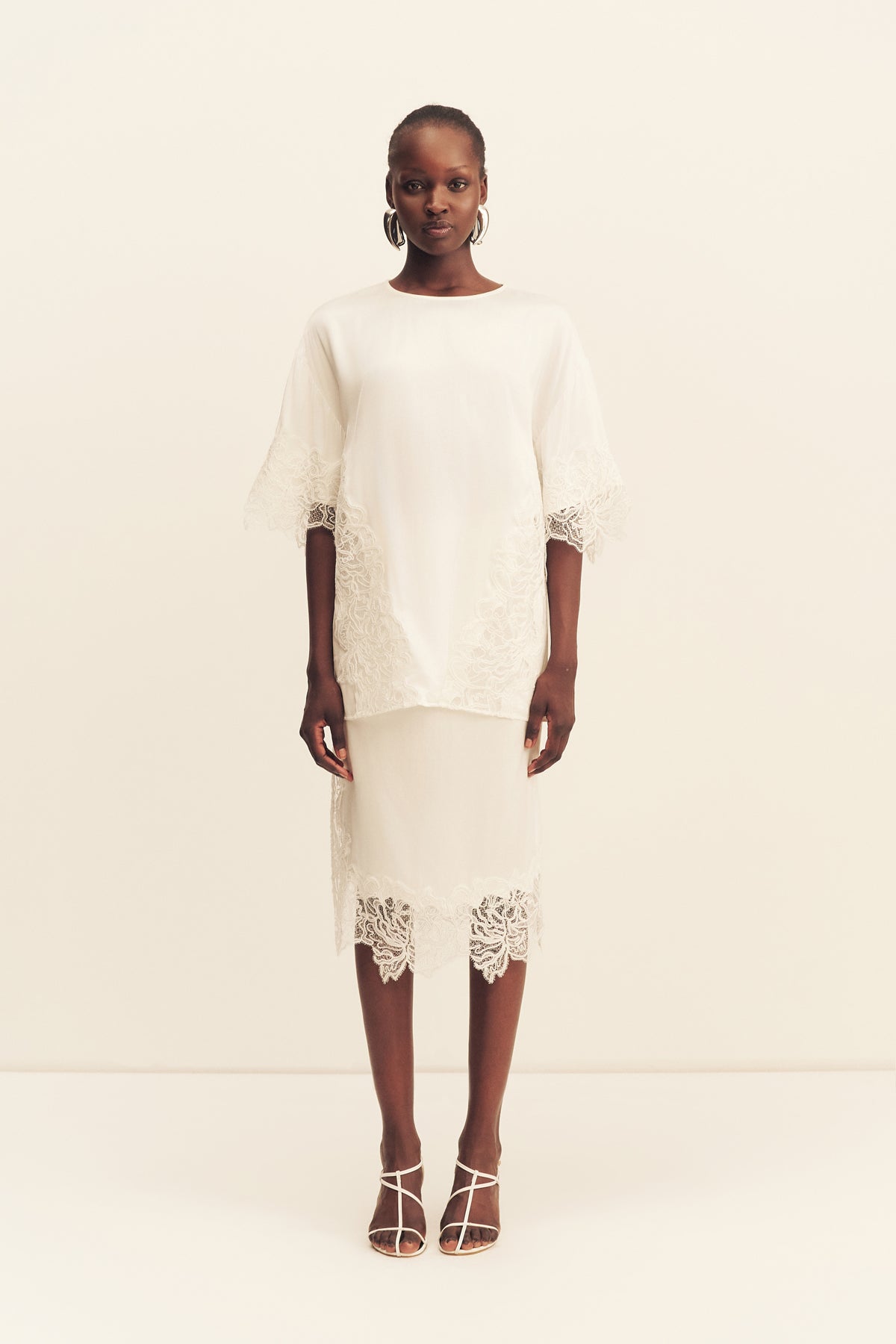 Shona Joy Eniko Lace Split Midi Skirt - Image 1