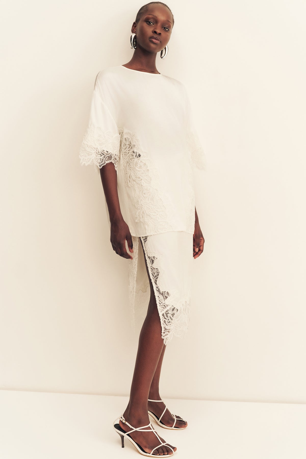 MNSJ041026043652011_3 Shona Joy Eniko Lace Split Midi Skirt - Image 3