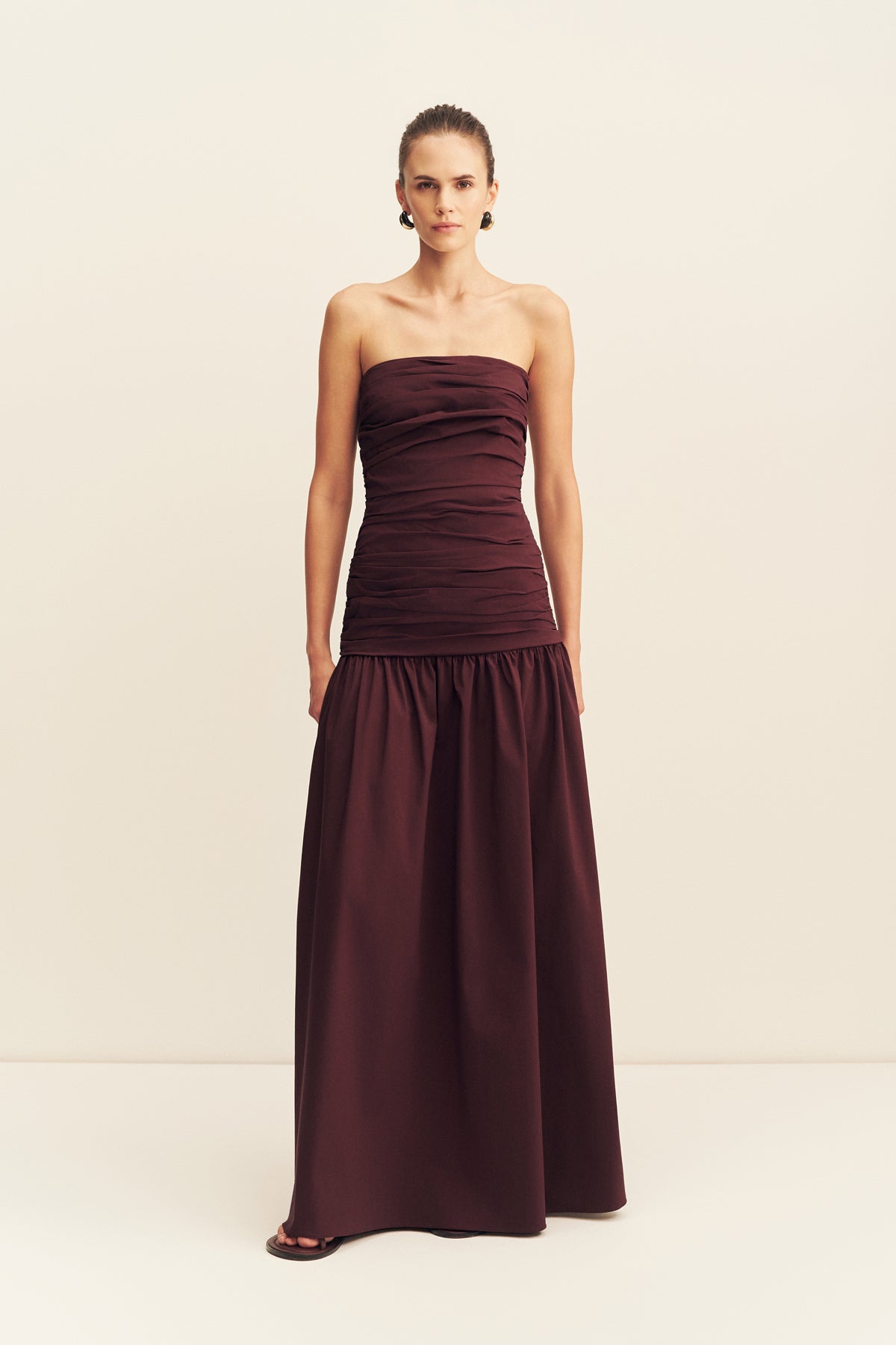 Shona Joy Campbell Strapless Ruched Maxi Dress - Image 1