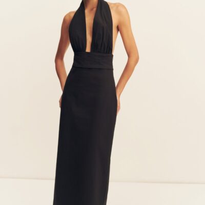 Shona Joy Campbell Halter Plunged Maxi Dress - Image 2