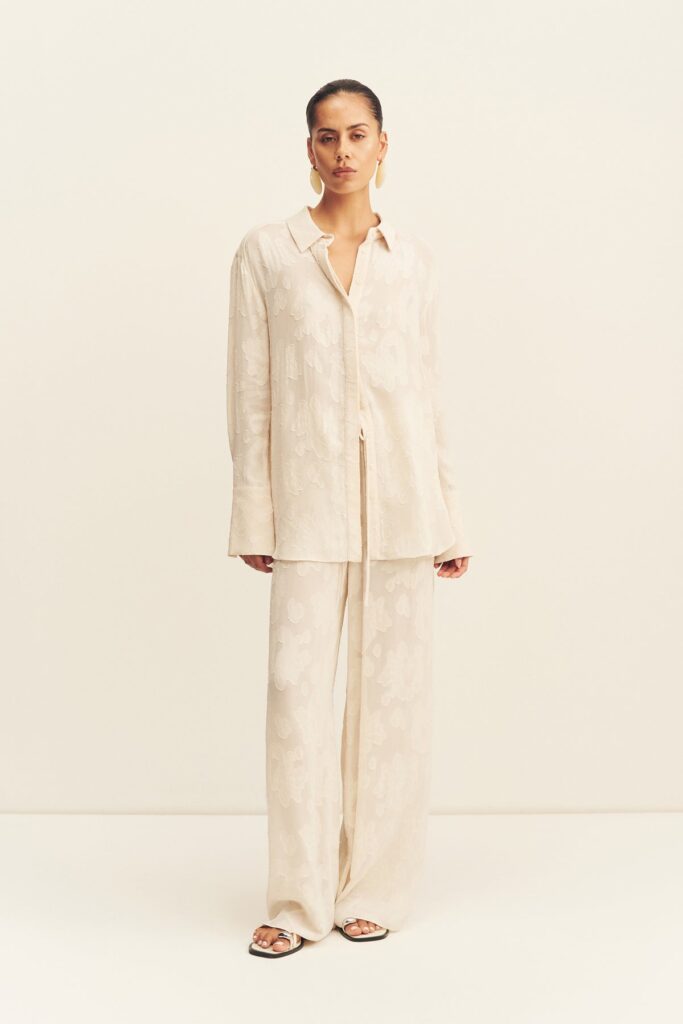 Shona Joy Bowery Jacquard Sheer Shirt - Image 1