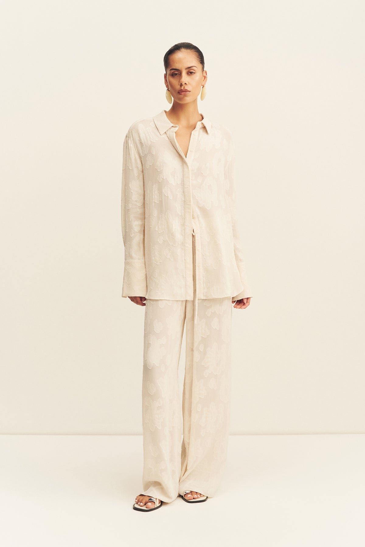 Shona Joy Bowery Jacquard Sheer Shirt - Image 1