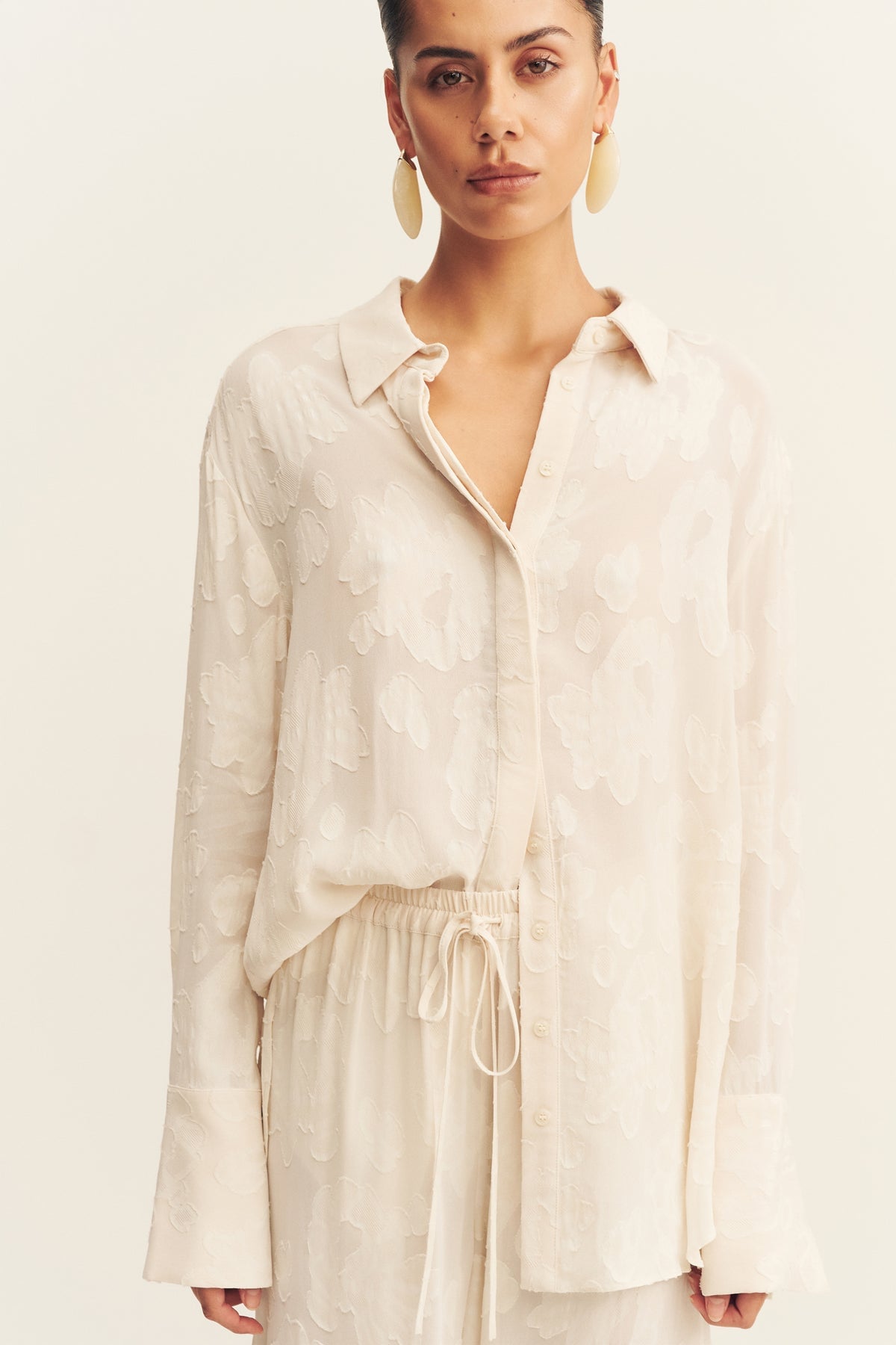 Shona Joy Bowery Jacquard Sheer Shirt - Image 2