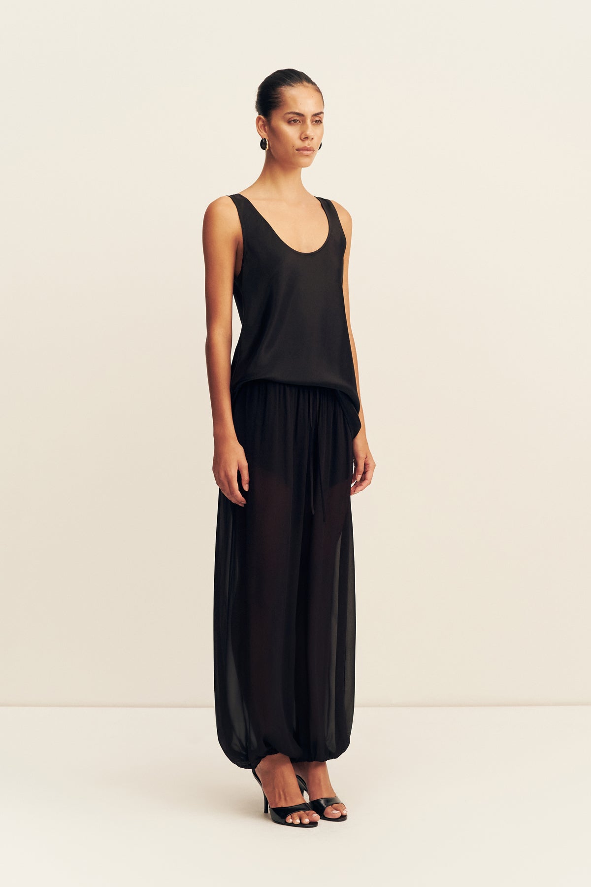 MNSJ041026043652034_3 Shona Joy Amina Sheer Harem Pant - Image 3