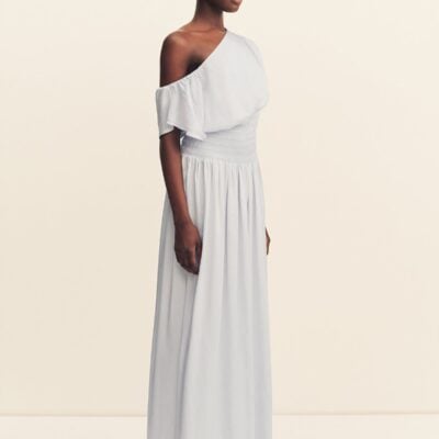 Shona Joy Agnes Shirred Asymmetrical Blouson Maxi Dress - Image 2