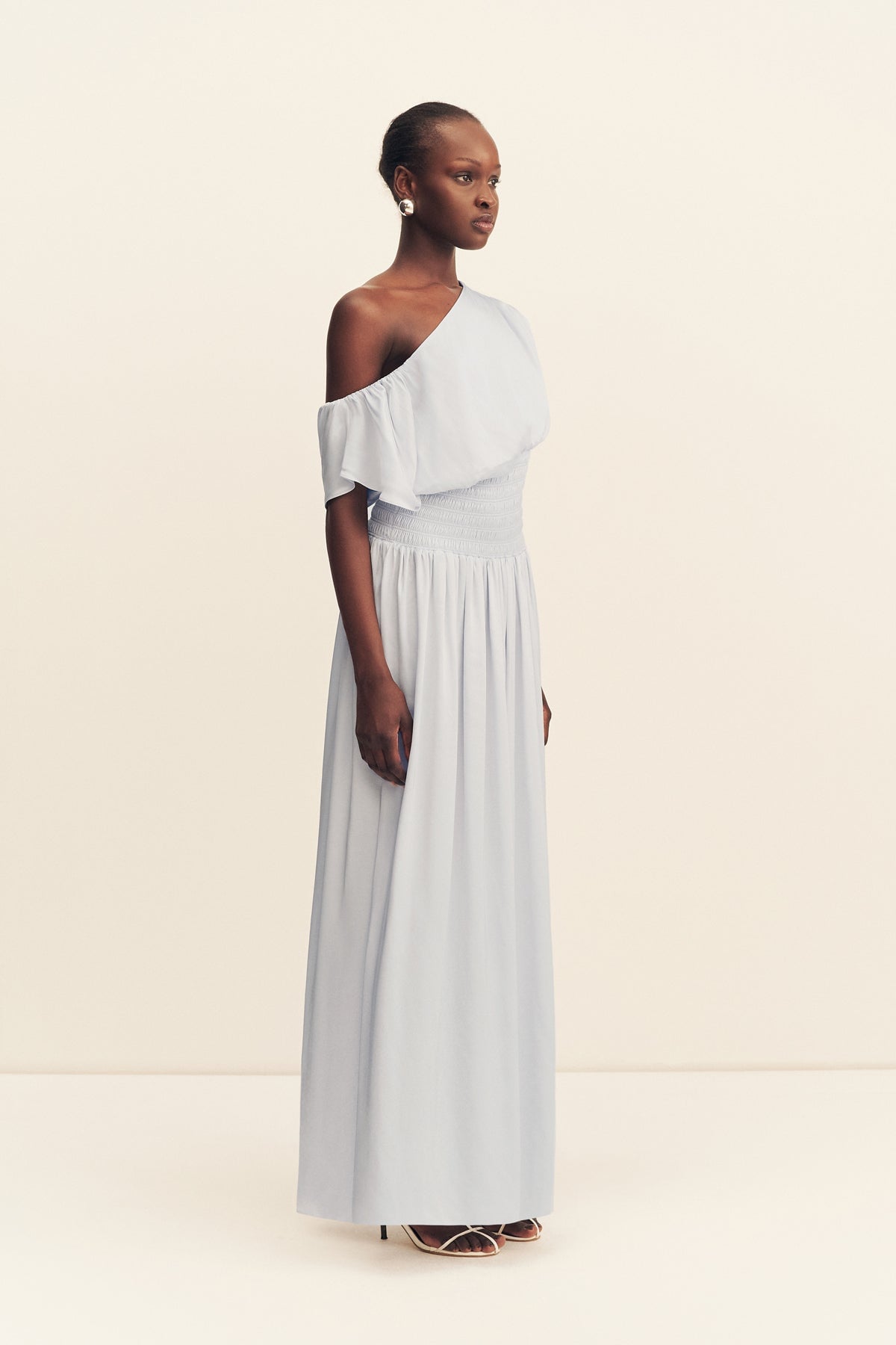 MNSJ041026043652040_2 Shona Joy Agnes Shirred Asymmetrical Blouson Maxi Dress - Image 2