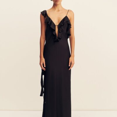 Shona Joy Agnes Ruffle Slip Bias Maxi Dress - Image 1