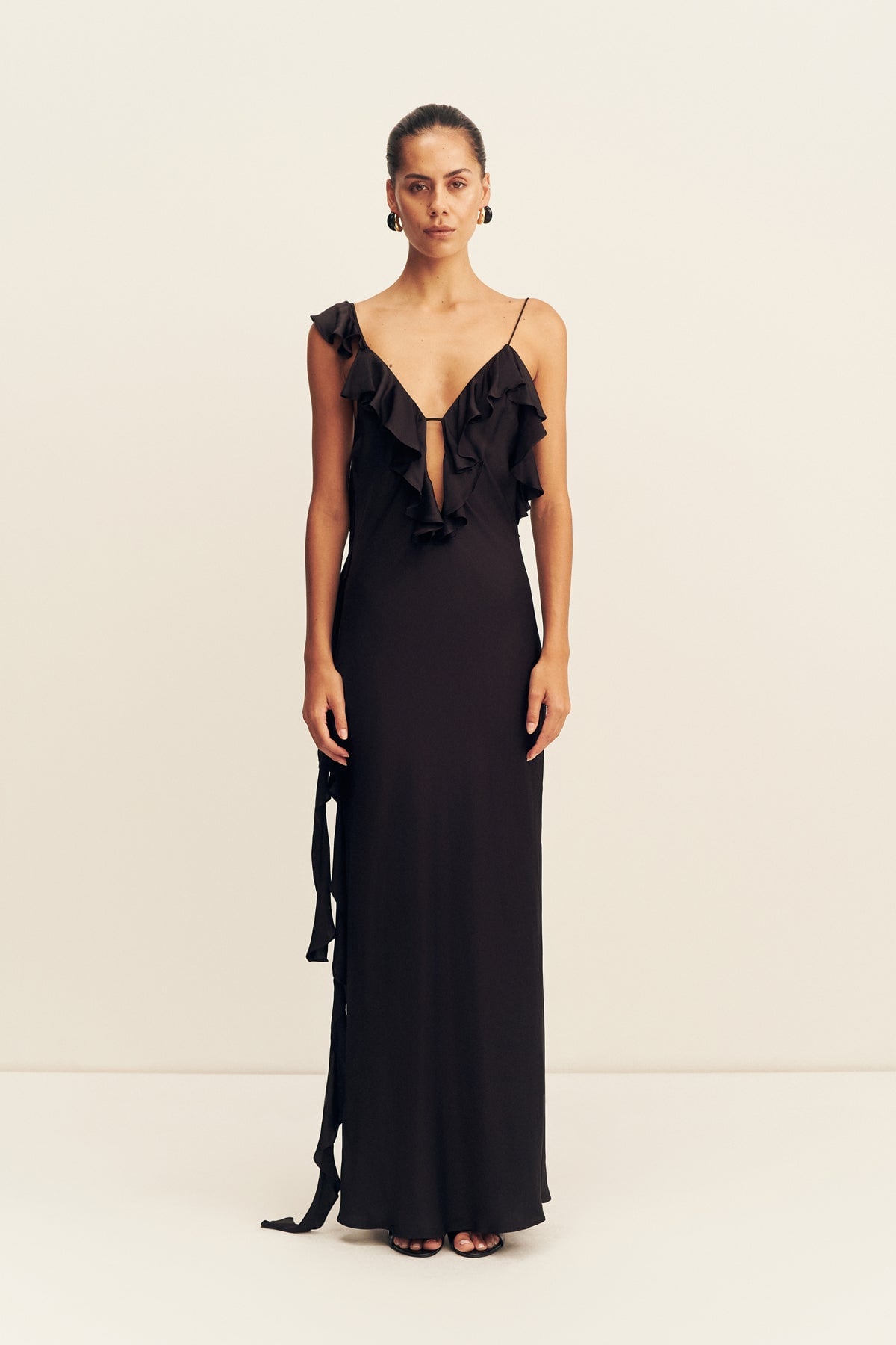 Shona Joy Agnes Ruffle Slip Bias Maxi Dress - Image 1