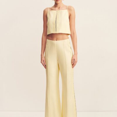 Shona Joy Wright Lace Linen Blend Cropped Cami - Image 1