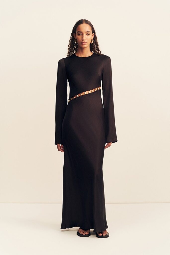 Shona Joy Winslow Asymmetric Maxi Dress With Beads - Image 1