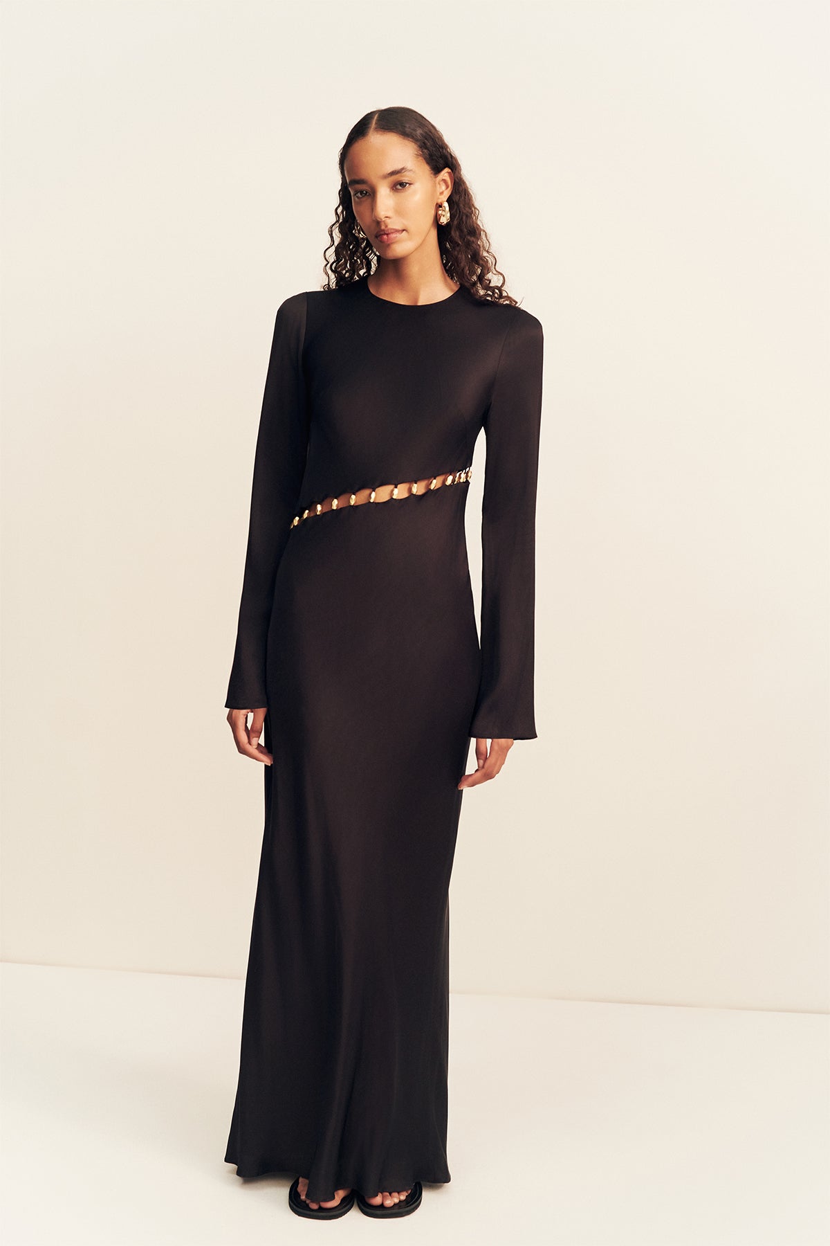 MNSJ041026043652044_2 Shona Joy Winslow Asymmetric Maxi Dress With Beads - Image 2