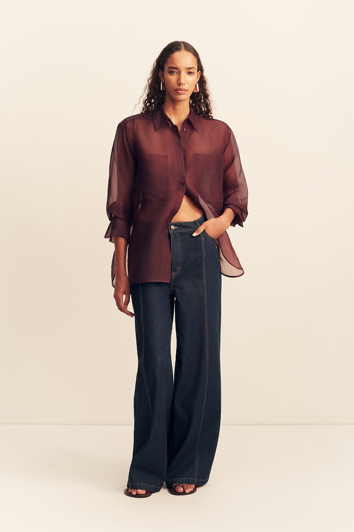 Shona Joy Tibby Silk Organza Shirt - Image 1