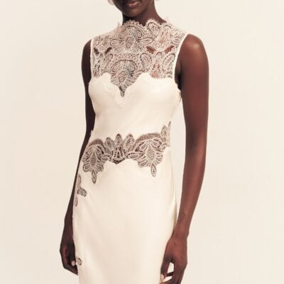 Shona Joy Stratus Sheer Lace High Neck Maxi Dress - Image 2