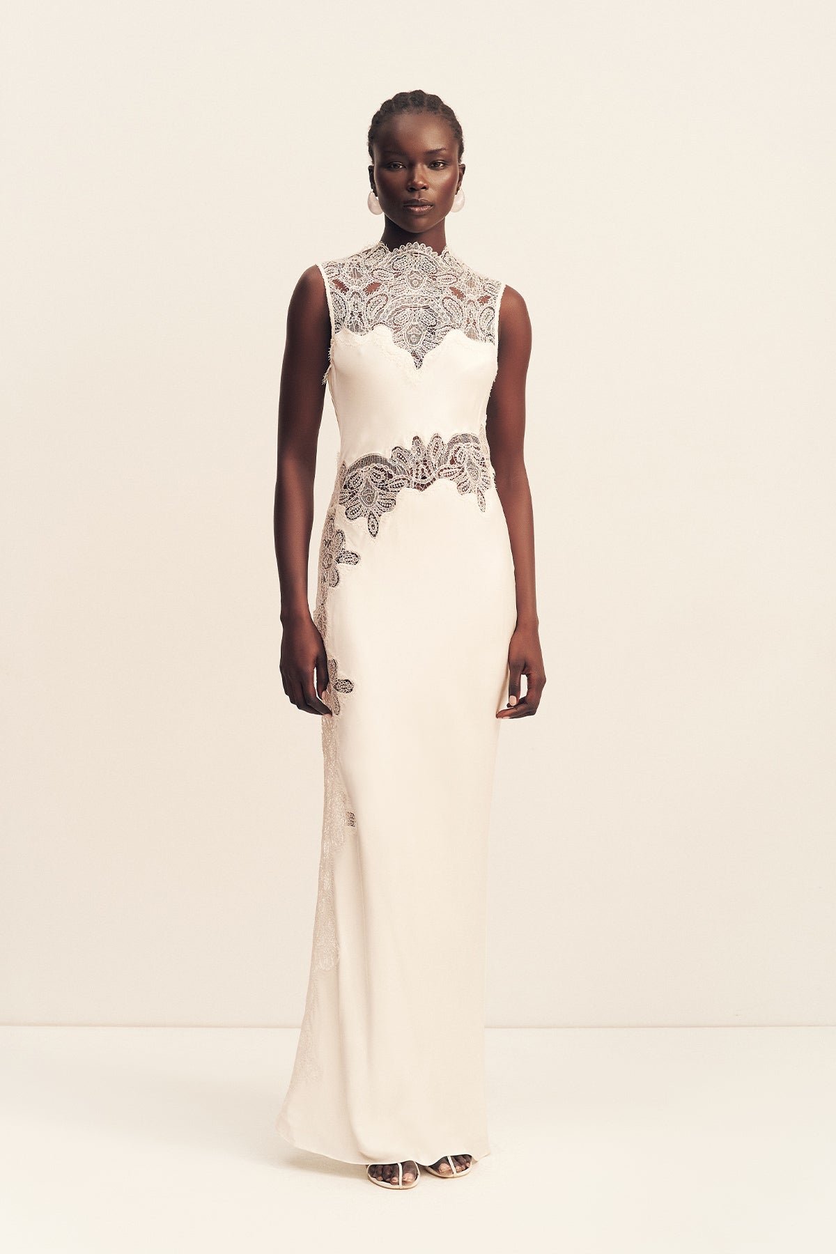 Shona Joy Stratus Sheer Lace High Neck Maxi Dress - Image 3