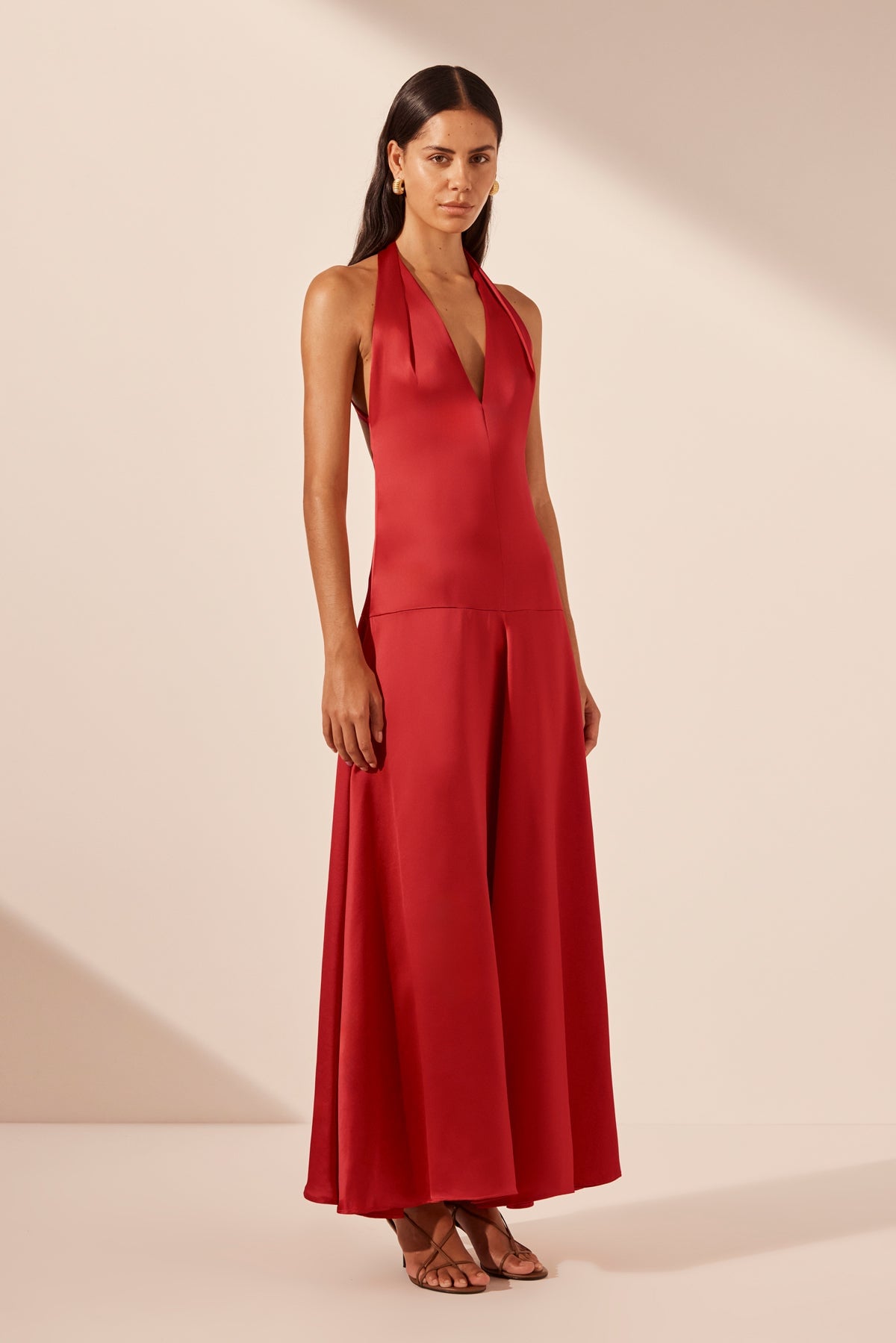 MNSJ051026010130005_3 Shona Joy Savanna Halter Open Back Maxi Dress - Image 3