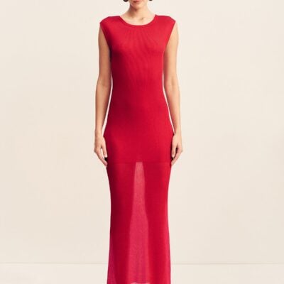 Shona Joy Rohe Sheer Knit Cap Sleeve Midi Dress - Image 1