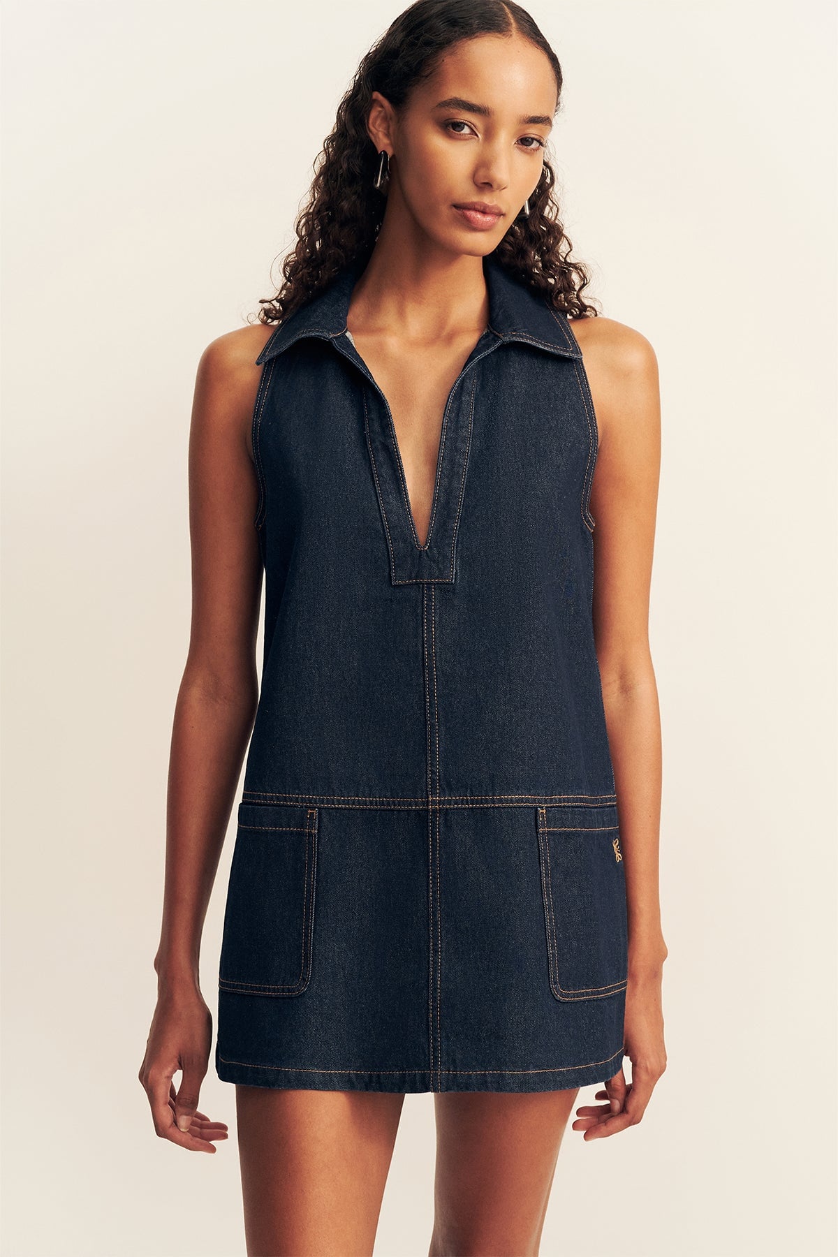 MNSJ051026010130016_2 Shona Joy Rita Collared Shift Mini Dress - Image 2