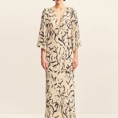 Shona Joy Rea Plunge Balloon Sleeve Maxi Dress - Image 1