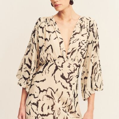 Shona Joy Rea Plunge Balloon Sleeve Maxi Dress - Image 2