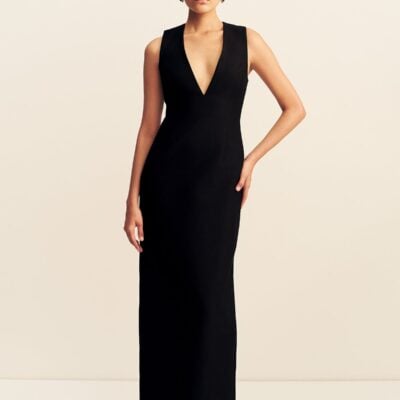 Shona Joy Otis Plunged Fitted Maxi Dress - Image 1