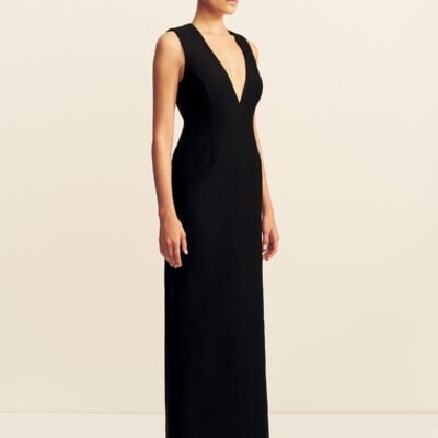 Shona Joy Otis Plunged Fitted Maxi Dress - Image 2