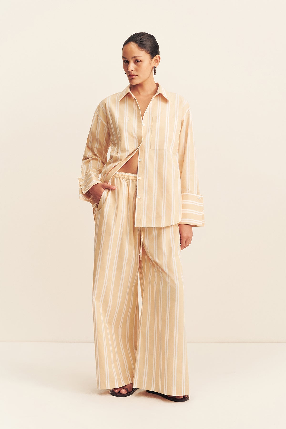 Shona Joy Omri Cotton Wide Leg Pant - Image 1