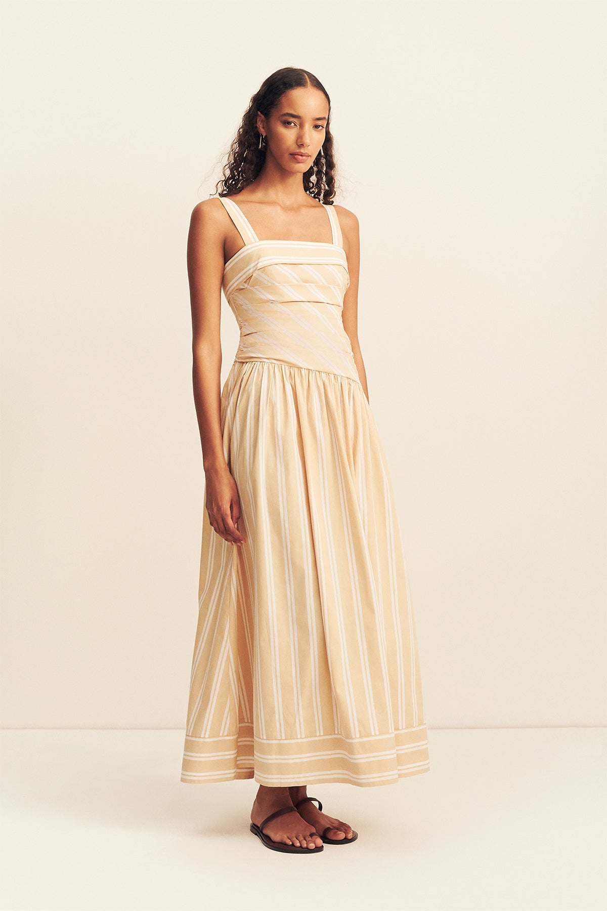 MNSJ051026010130032_3 Shona Joy Omri Cotton Square Neck Maxi Dress - Image 3