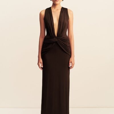 Shona Joy Miro Slinky Jersey Plunged Maxi Dress - Image 1