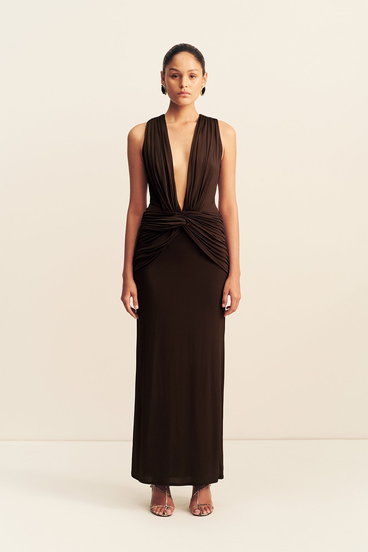 Shona Joy Miro Slinky Jersey Plunged Maxi Dress - Image 1