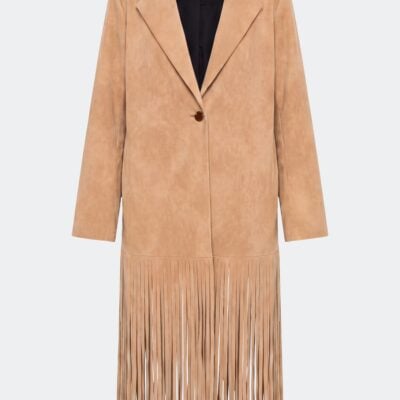 SIMONMILLER Vero Vegan Leather Fringe Coat - Image 1