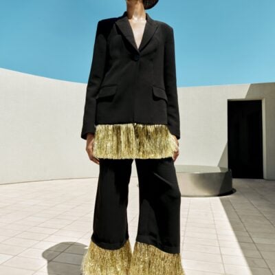SIMONMILLER Odette Crepe Fringe Blazer - Image 1