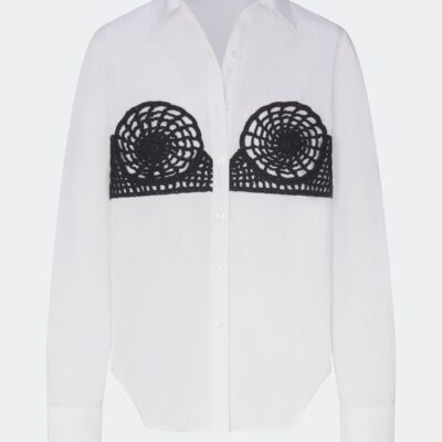 SIMONMILLER Maren Poplin Crochet Button Up - Image 1