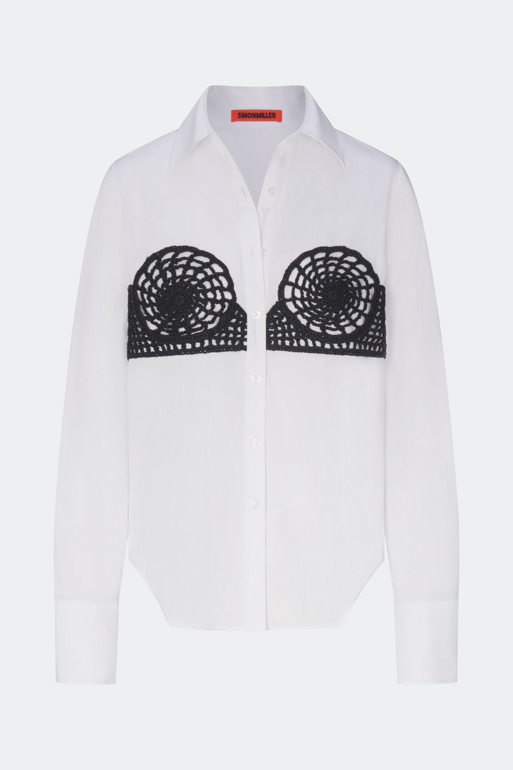 SIMONMILLER Maren Poplin Crochet Button Up - Image 1