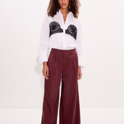 SIMONMILLER Maren Poplin Crochet Button Up - Image 2