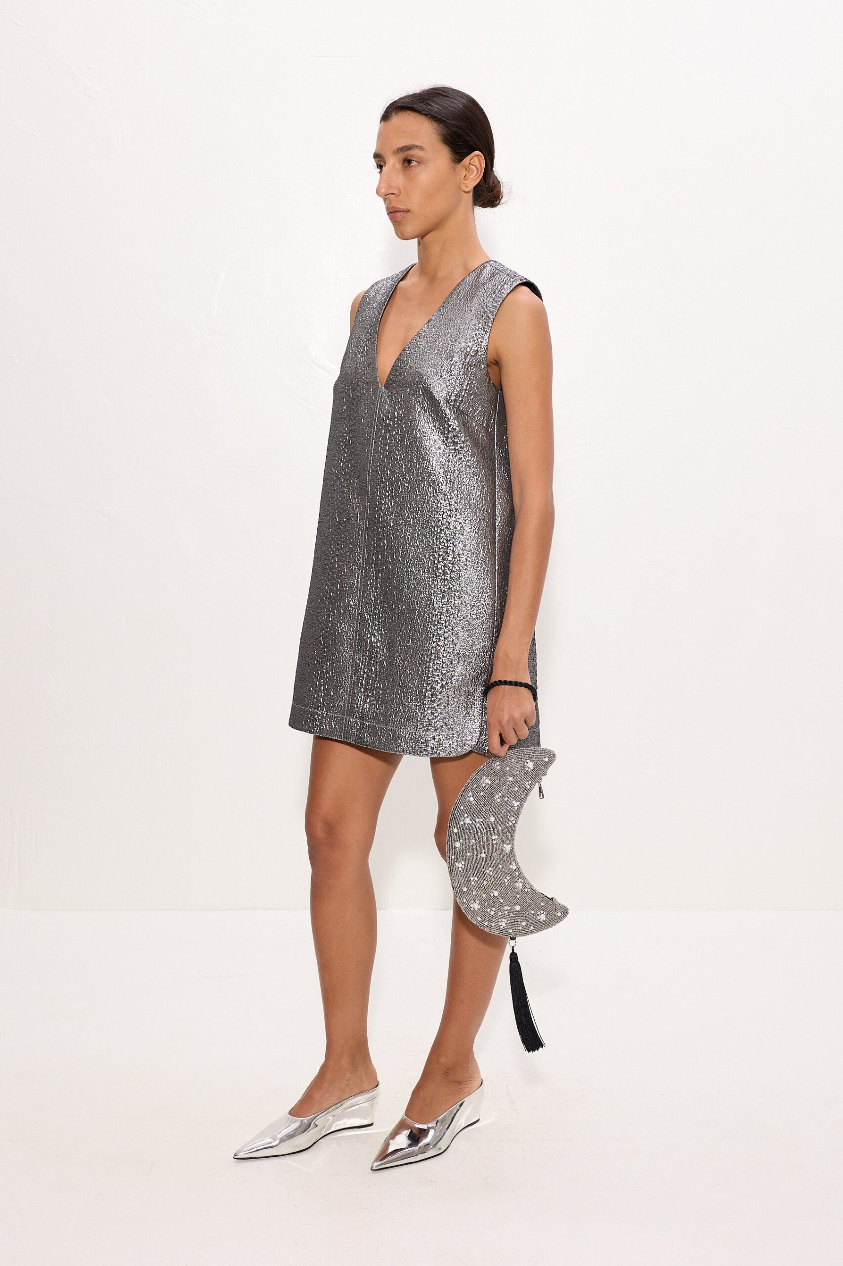 MNSMR051026013635323_3 SIMONMILLER Fountain Metallic Mini Dress - Image 3