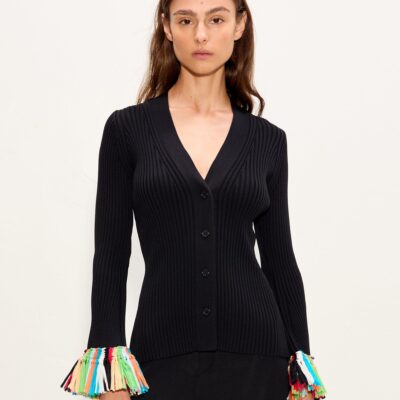 SIMONMILLER Cara Knit Fringe Cardigan - Image 2