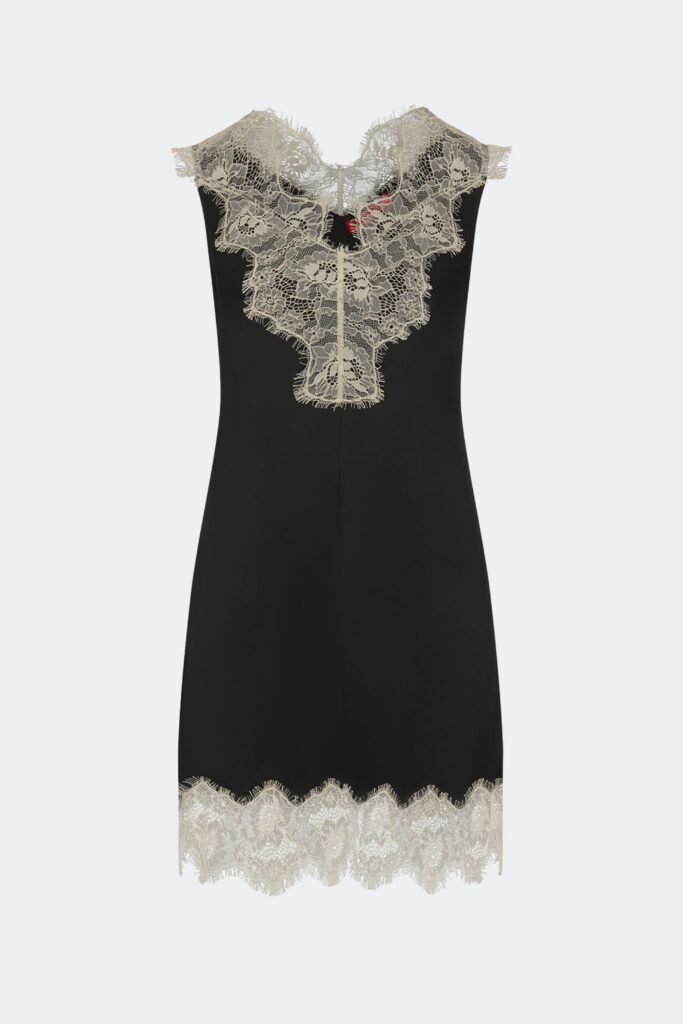 SIMONMILLER Bea Satin Lace Mini Dress - Image 1