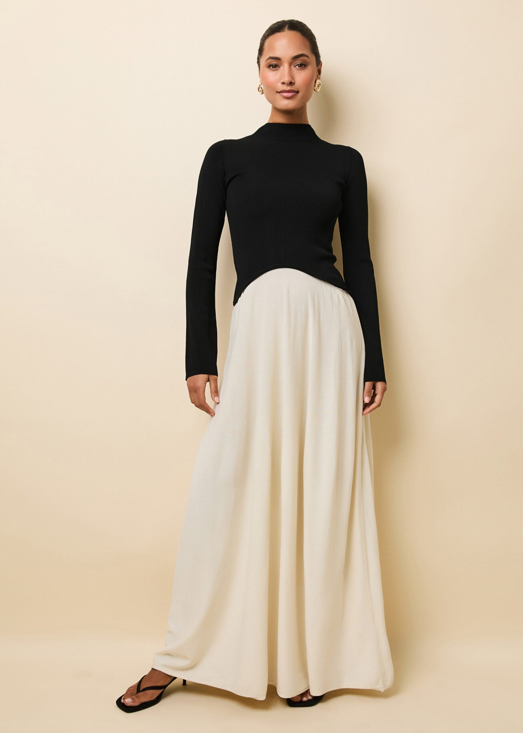 Solid & Striped Soglio Dress Ecru / Noir - Image 1